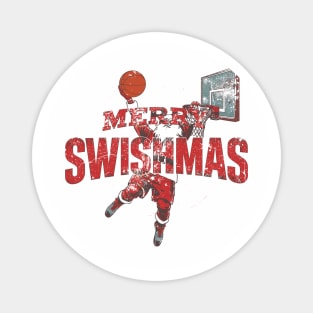 Funny Merry Swishmas Dunking Santa Basketball Magnet